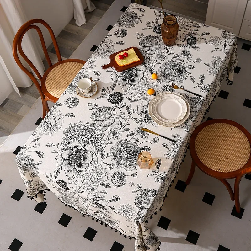 Home Textiles Sale - Bloemenpatroon tafelkleed, hete verkoop, linnen en