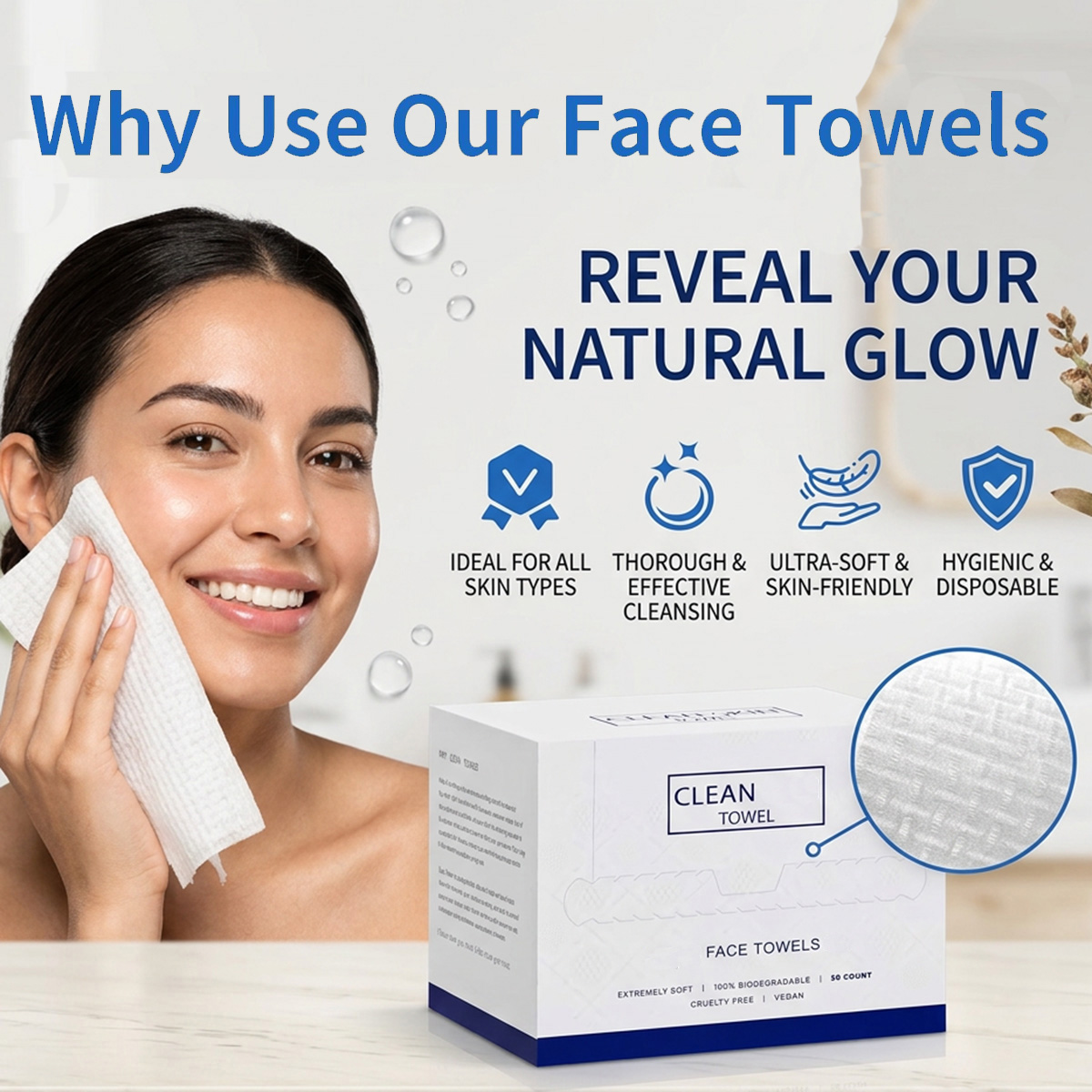 Home Textiles Face Towel - 50 stuks/doos Wegwerp gezichtsdoekjes Gezichtsreiniging Make-up