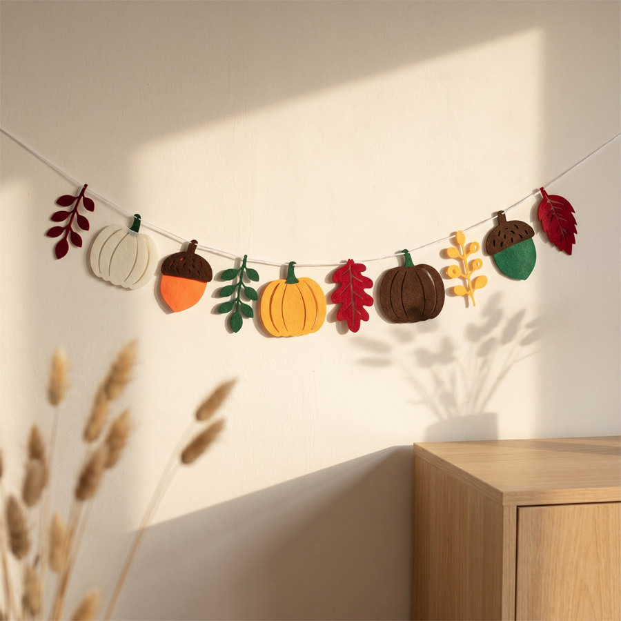 Home Textiles & Decorations - Herfst Pompoenbladeren Vlag Oogstfestival Open haard