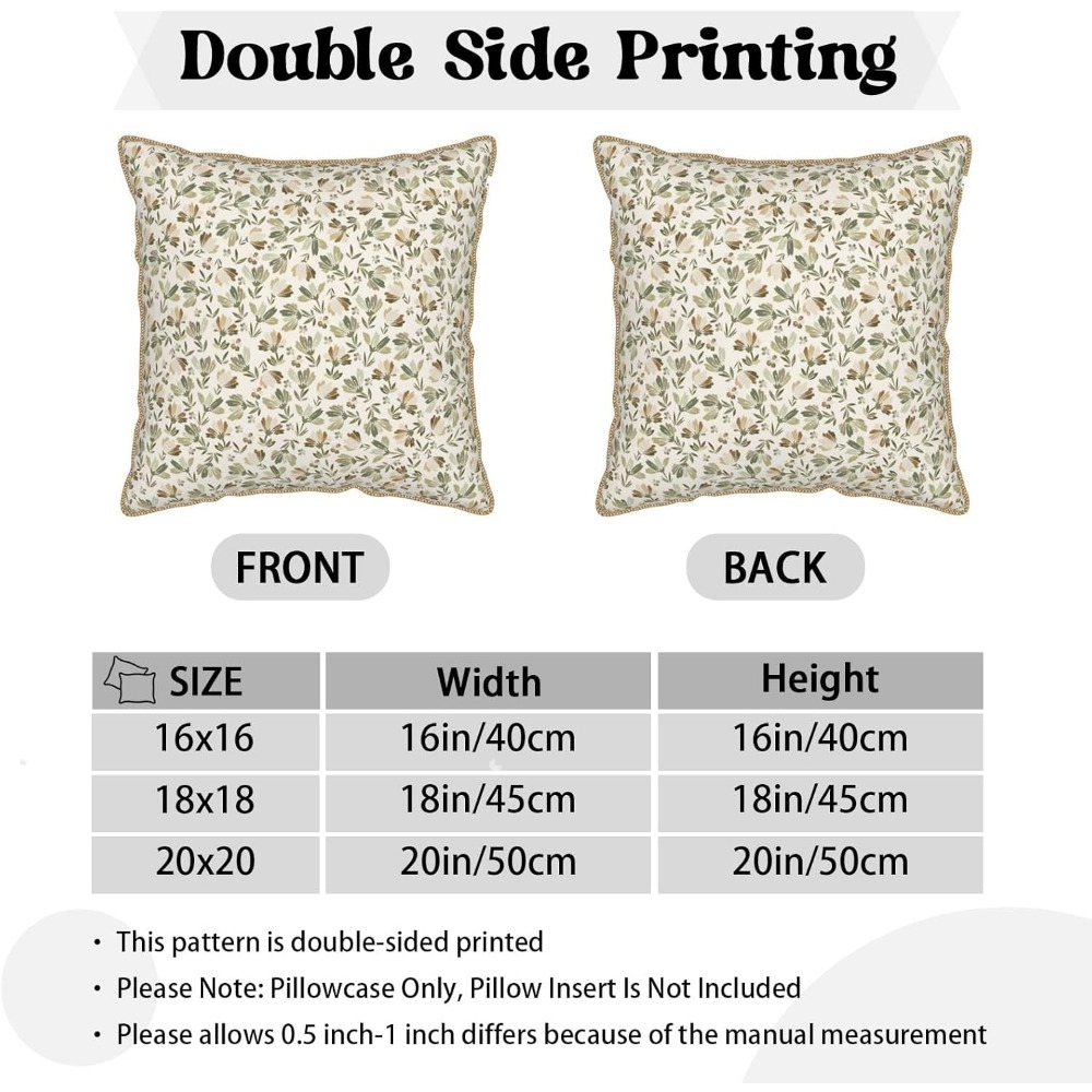 Sage-Groen-Beige-Floral-Zachte - Pillow Insert 18X18 recensie en prijs